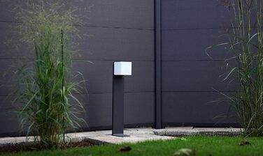 Розумний садовий світильник Steinel LED GL 80 SC Connect, з датчиком руху, диммером, керуванням через додаток та таймером, 3000 K, 9.1 Вт, антрацит