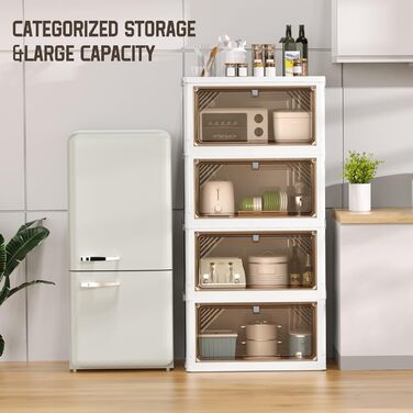 Контейнер для зберігання AHEONLAR з кришкою, складний, штабельований, з висувними ящиками, органайзером для шафи та ящиком для збе