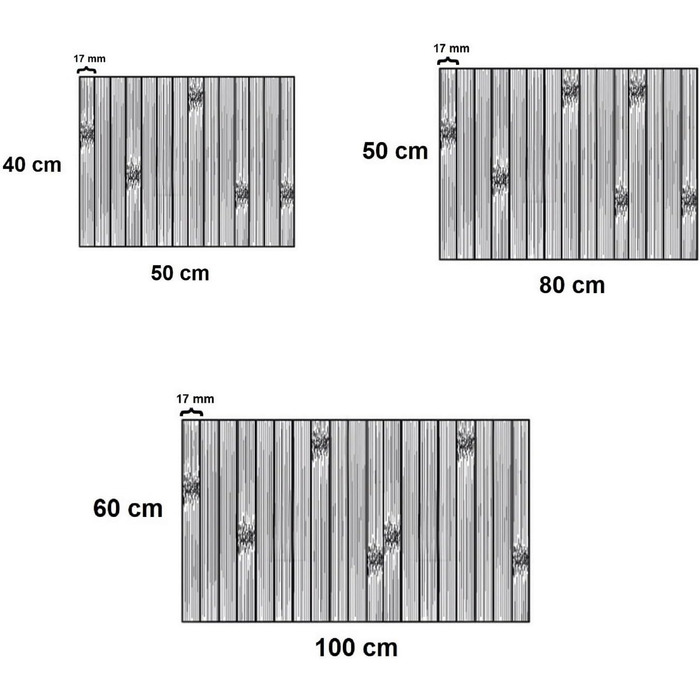 Бамбуковий килимок для ванної Lines в наборі 3, килимок для ванної, дерев'яний килимок, бамбуковий килимок, для ванної кімнати, не