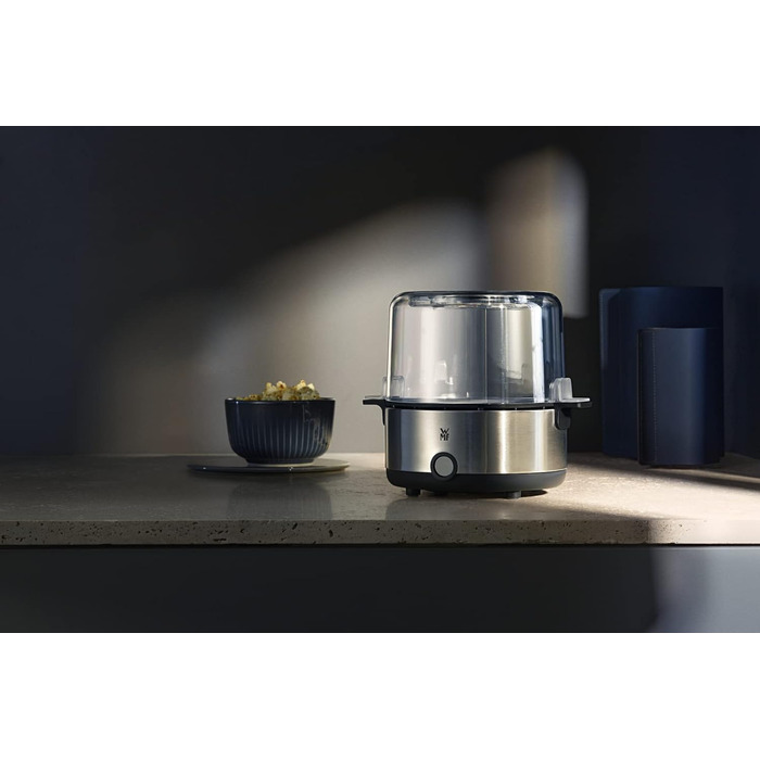 Кухонна міні-машина для попкорну для дому, виробник попкорну, гаряча плита з покриттям, кришка як миска для подачі, отвір для розтоплення масла, попкорн з цукром і сіллю, компактний, матовий з нержавіючої сталі