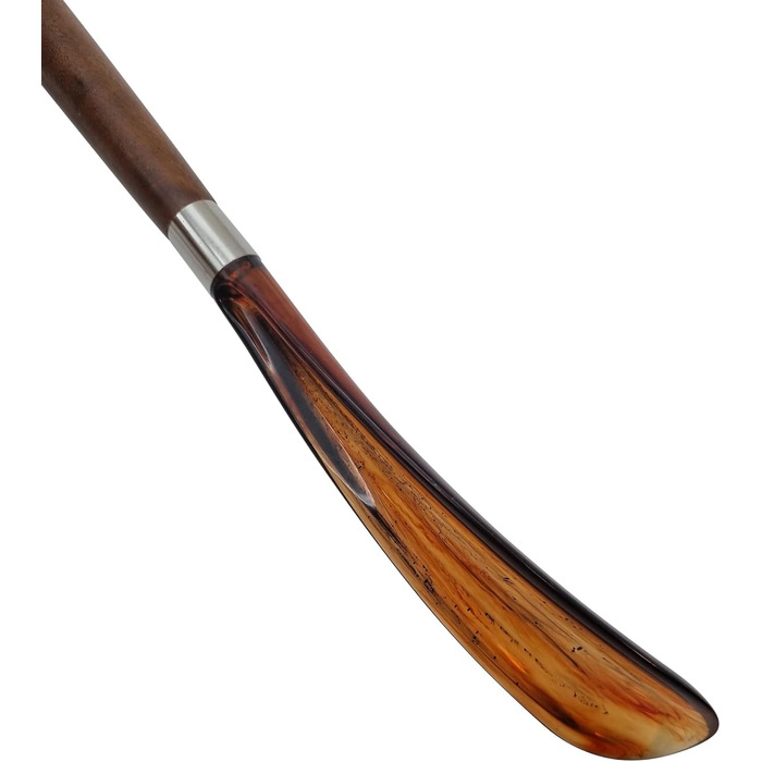 Ювелірний ріжок DELFA 57 см, ріжок для взуття зі скребковою ручкою та стрижнем з коричневого дерева