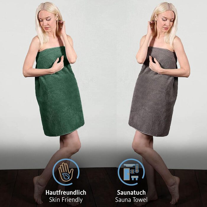 Набір рушників для сауни Komfortec 2 шт. 80x200 см з 100 бавовни, рушники для сауни XXL, рушник для сауни, м'який, великий, махров