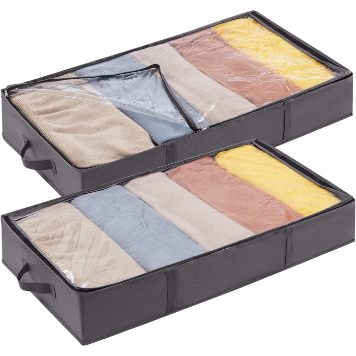 Секційний ящик для зберігання під ліжком з кришкою, комод під ліжком складаний під ліжком для зберігання одягу мішок для зберіганн