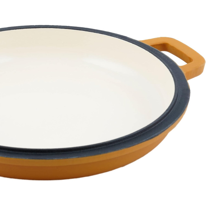 Чавунна каструля Mahlzeit 4,4 л помаранчева, кругла емальована чавунна сковорода з кришкою чавунна каструля, підходить для індукці