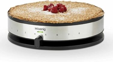 Прилад для крепу H.Koenig KREP29, 33 см, антипригарне покриття, 1300 Вт, чорний одинарний