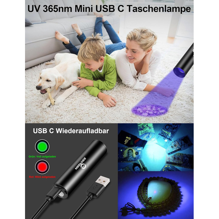 Світлодіодний ліхтарик Esgreen надзвичайно яскравий 500000 люменів далекого радіусу дії, акумуляторний тактичний ліхтарик USB C з ємним акумулятором, 5 режимами масштабування, великий ліхтарик для безпеки кемпінгу, 32,0 Вт-години