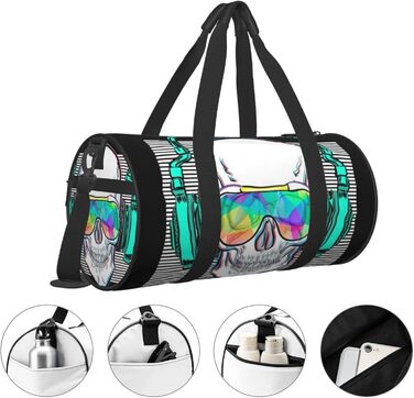 Універсальна спортивна сумка-мішок Музичний Череп, дорожня сумка для чоловіків та жінок