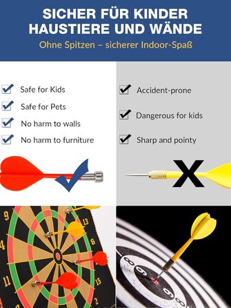 Магнітна мішень для дартсу BATURU для дітей віком від 4 років, двостороння магнітна мішень для дартсу з 12 безпечними дротиками, подарунок для хлопчиків на дні народження та Різдво, ігри в приміщенні/на вулиці