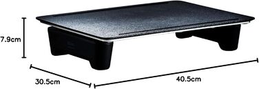 Японський електричний гриль теппаньякі - Енергозберігаючий з регулюванням температури до 250C - Ідеально підходить для здорового приготування їжі з низьким вмістом жиру - Легко чиститься та повністю без PFOA Чорний