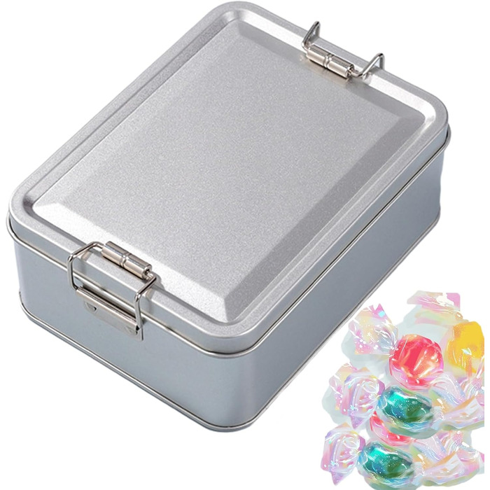 Металева коробка для зберігання прямокутна банка з білого металу з надійною кришкою, герметичні багатоцільові контейнери для кави, чаю, прикрас, цукерок, шоколаду для кухні, комори, сріблястого кольору