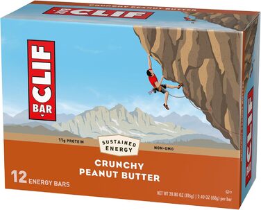 Енергетичні батончики Clif Bar Crunchy Peanut Butter, 12 батончиків / коробка Crunchy Peanut Butter 12 шт. (1 упаковка)
