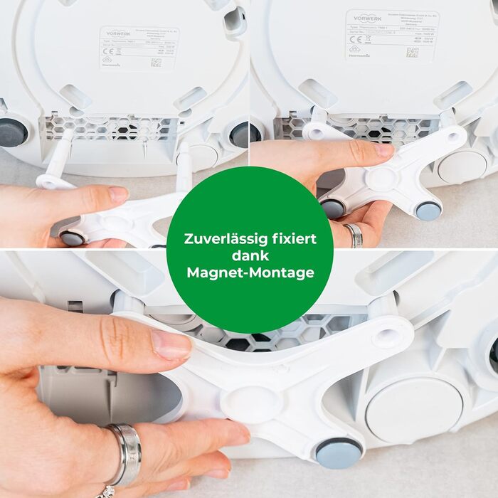 Глайди WunderSlider X для Thermomix TM6 & TM5 Розсувна дошка альтернатива Thermomix З магнітним кріпленням Невидимі слайдери, такі як ролетна дошка (біла) TM6 / TM5 біла