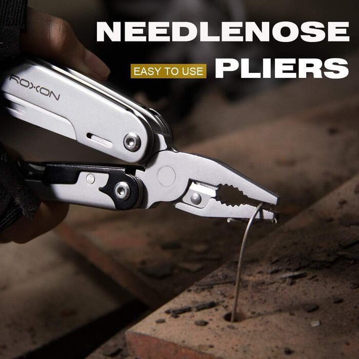 Плоскогубці Roxon S801S STORM, туристичний мультитул, мультитул з додатковою групою насадок і чорним кейсом, кишеньковий мультитул