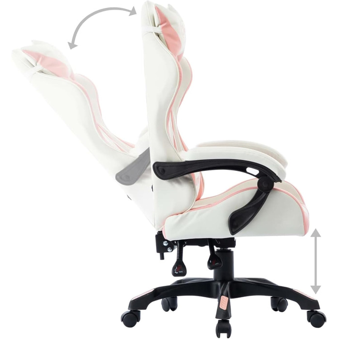 Ігрове крісло, офісне крісло, ігрове крісло, письмове крісло, обертове крісло, рожева штучна шкіра
