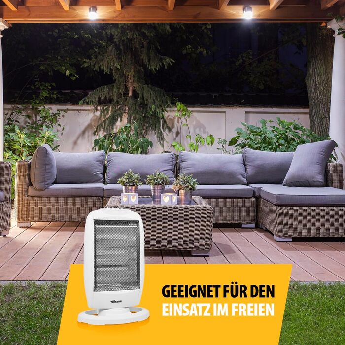 Інфрачервоний обігрівач Tristar KA-5129 галогенний 3 режими потужності коливальний макс. 1200 Вт, білий