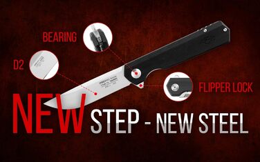 Складаний ніж Лезо зі сталі D2 Рукоятка з вуглецевого волокна з кліпсою Гострий одноручний ніж з піхвами та шарикопідшипником Кемп