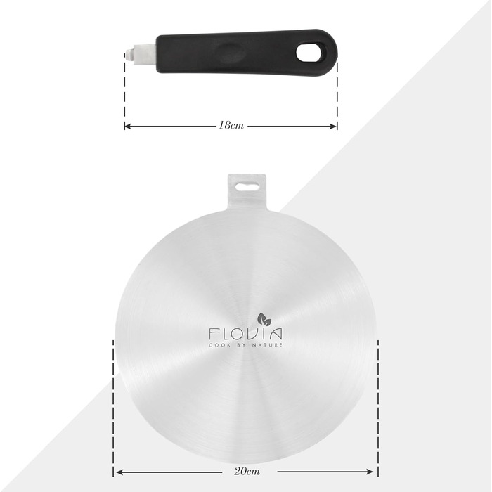 Пластина індукційного адаптера 20 см, індукційний дифузор зі знімною ручкою, індукційна плита, тепловий дифузор для кавоварок і кухонного приладдя