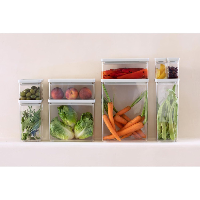 Штабелювані контейнери, набір з 2 шт. 1,5 л та 3,5 л Герметичні контейнери для зберігання із силіконовою кришкою для кухні Для сухих та вологих продуктів, цукру, борошна Світло-сірий