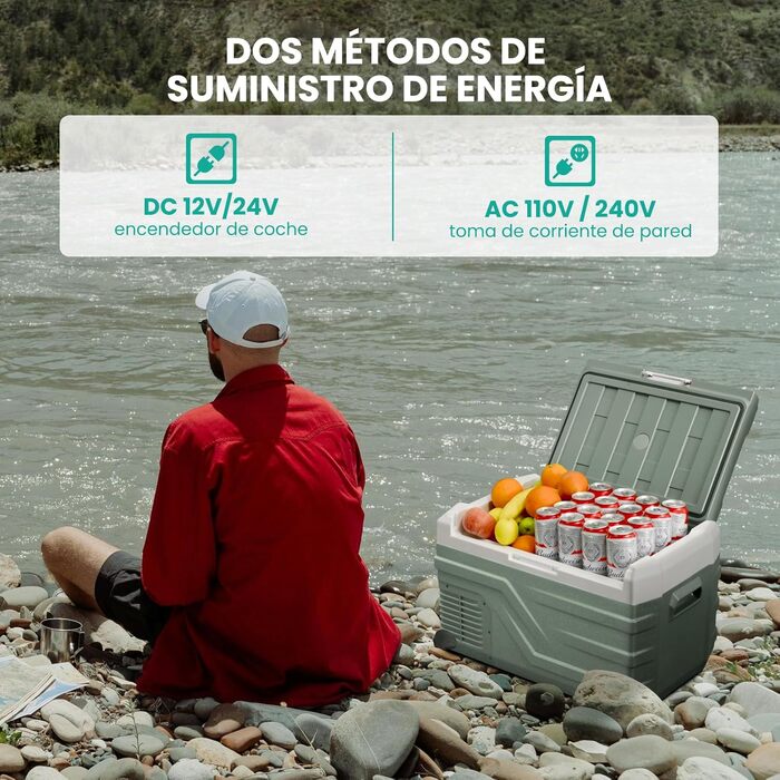 Портативний електричний холодильник 44 л, портативний холодильник 12 В/24 В постійного струму 100 240 вольт змінного струму для ав