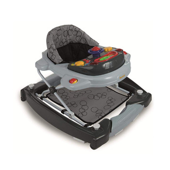 Дитячі ходунки Baninni 2-в-1, ходунки для гри та навчання - дитячий шезлонг - функція гойдання - світло, музика, ігровий центр, обідній стіл - сірий, від 6 місяців
