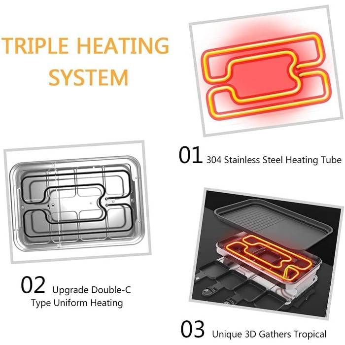 Раклетний гриль на 8 осіб з антипригарним покриттям, раклет з 8 міні-сковородами для раклету та 4 дерев'яними лопатками, плавно регульована температура, 1500 Вт, нержавіюча сталь 8 осіб