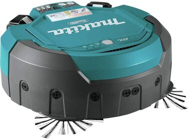 Акумуляторний вакуумний робот Makita , бірюзовий/чорний, DRC200Z, бездротовийфільтр, що миєтьсясвітлодіодний дисплей