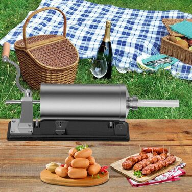 Ручна машина для набивання ковбас RELAX4LIFE 4,8 л, машина для набивання ковбас з 4 наповнювальними трубками, шприц для ковбас для