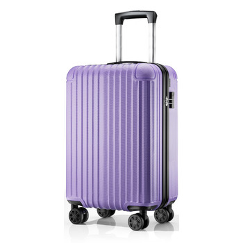 Ручна валіза Voyager 55x35x23 см, валіза з жорстким корпусом та візком, маленька, легка дорожня валіза з 4 колесами, кодовий замок, світло-фіолетовий, розмір S