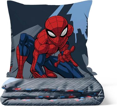 Комплект дитячої постільної білизни Marvel Spiderman City Streets 100 бавовна 135x200 см односпальний розмір - підодіяльник наволо