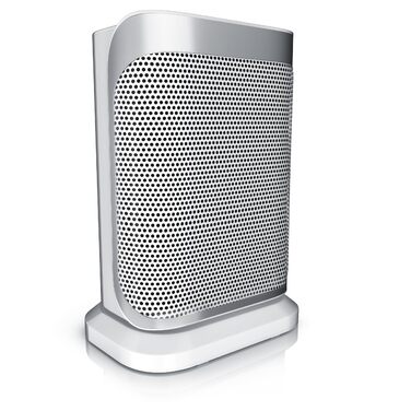 Енергозберігаючий, тихий вентилятор-обігрівач - 1500 Вт - 2 рівні потужності - Вентилятор-обігрівач для ванної кімнати - Плавне регулювання температури - Керамічний нагрівальний елемент - Термічний запобіжник - Нагрівач D Сріблястий / Білий