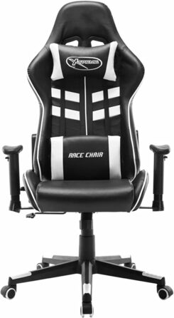 Ігрове крісло, офісне крісло, ігрове крісло, обертове крісло, письмове крісло, чорно-біла штучна шкіра