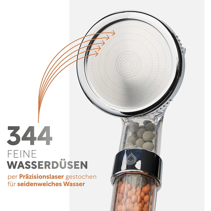 Преміум лійка для душу з мінералами від happydrop водозберігаюча ручна лійка з підвищеним тиском та 3 режимами струменя