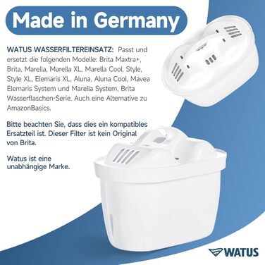 Картриджі фільтра для води Watus, для Brita Maxtra і Maxtra, Style, Marella, Elemaris, для заміни картриджів фільтра Brita, Made in Germany (12)