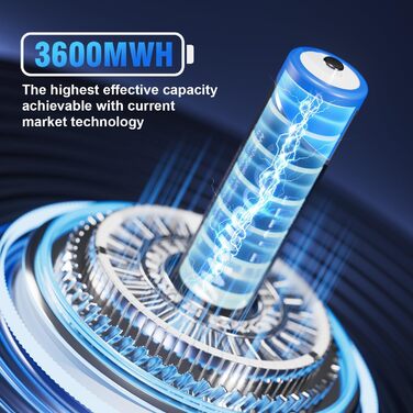 Акумуляторних літієвих батарей із швидким зарядним пристроєм, висока ємність 3600 мВтгод, 1500 циклів зарядки, батарейки типу АА, швидка зарядка 5 В 3 А для нікель-металгідридних та літієвих батарей, вхід типу C, 8