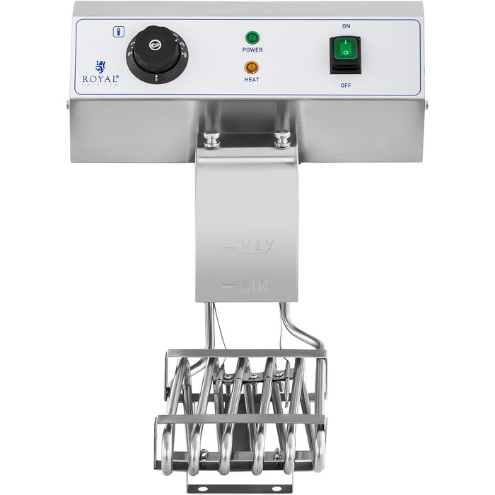 Електрична фритюрниця Royal Catering Fryer з нержавіючої сталі RCEF 10EH-1 (10 літрів, потужність 3 000 Вт, термостат, зливний кран, нержавіюча сталь)