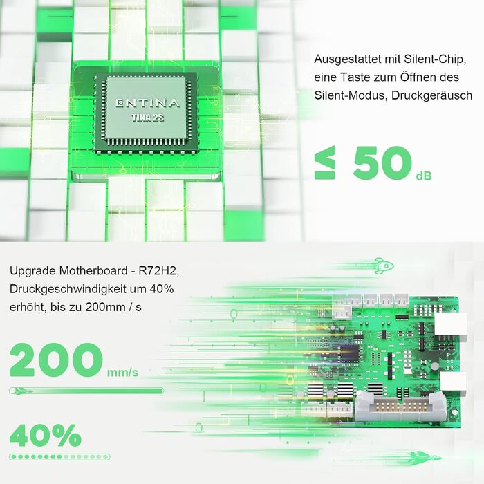 Принтер ENTINA Tina2S із хмарним друком Wi-Fi, повністю зібраний міні-3D-принтер із автоматичним вирівнюванням для початківців, з