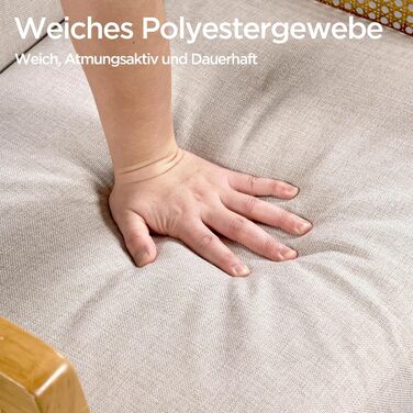 Крісло Yaheetech з оббивкою, зручне м&39яке крісло з підлокітниками, виготовлене з ротанга, одномісний диван для вітальні/приймальні/читального куточка