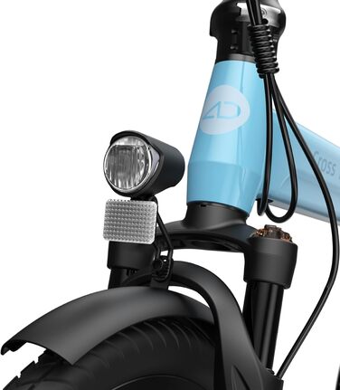 Складаний електровелосипед, ремінний привід, міський велосипед, автоматична 3-швидкісна внутрішня втулка, задній двигун, електровелосипед для жінок/чоловіків, схвалено німецькими правилами дорожнього руху (StVZO), синій, 20Ultra