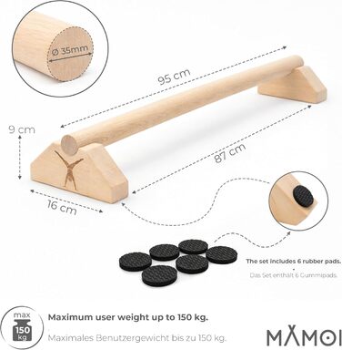 Паралелети MAMOI для тренувань, калістеніка, ручки для віджимань, фітнес, тренувальні бруси, стабільні та нековзні, тренажери для вправ вдома та в тренажерному залі, силові тренування, гімнастичні бруси