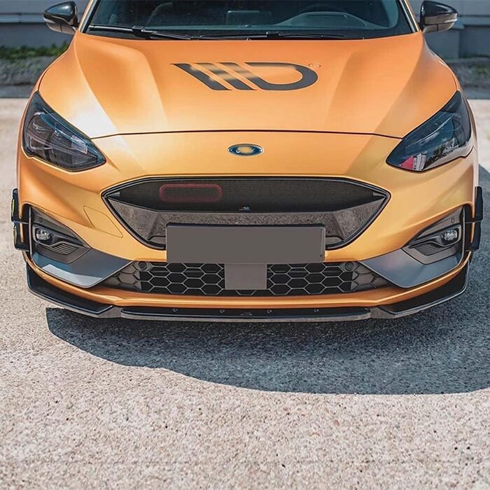 Передній спойлер автомобіля Губа для Ford Focus mk4 ST/ST-line 2019-2021, Дифузор штанги переднього бампера, Антизіткнення Автомобільний передній губний спойлер Сепаратор Обвіс Захисний аксесуар, Матово-Чорний Звичайний Матово-чорний