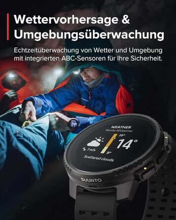 Годинник SUUNTO Vertical Adventure смарт-годинник із GPS, двочастотна GPS-навігація, безкоштовні офлайн-карти, сонячна зарядка, час роботи від батареї до 65 днів, корпус військового класу, водонепроникність 100 м, повністю чорний вертикальний корпус