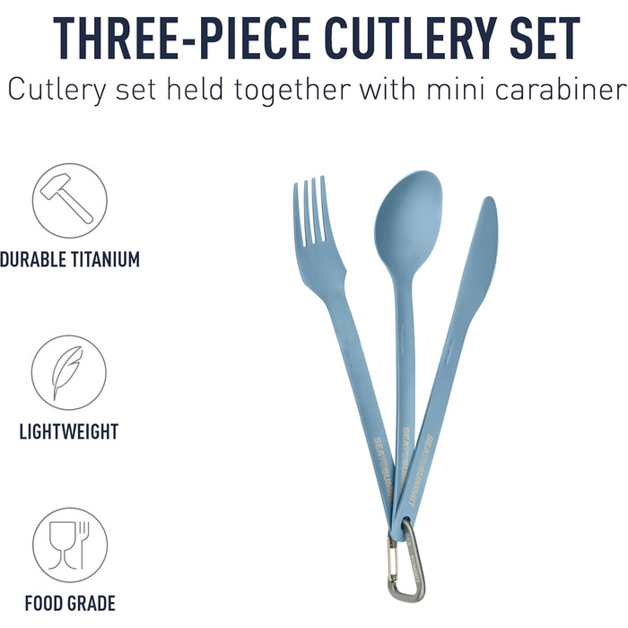 Набір з 3 титанових ложок, ножів та виделок для кемпінгу Sea to Summit