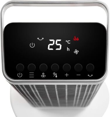 Керамічний тепловентилятор TROTEC TFC 25 E - Теплова потужність 1800 Вт / 2500 Вт - Обігрівач з термостатом, розмір приміщення від