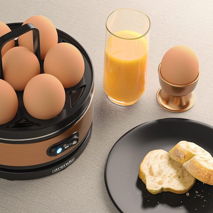Яйцеварка 400 Вт - конструкція з нержавіючої сталі - 1-7 яєць - яйцеварка - перемикач функцій - 3 ступені твердості на вибір - фун