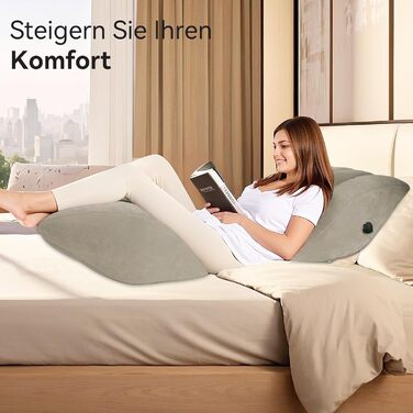 Надувна подушка для ніг lefeke 45 у формі ромба, сприяє кровообігу, оксамитова тканина, підходить для післяопераційного відновлення вдома та під час подорожей