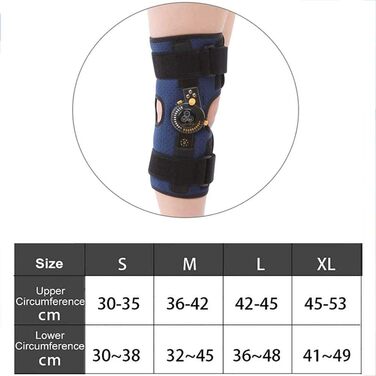 Регульований наколінник з шарніром ROM, наколінник для колінного суглоба ACL, артритного коліна, захист під час спортивного відновлення (Колір Чорний) Чорний S, XL, L, M