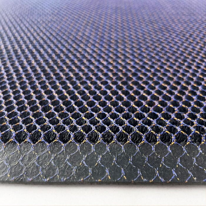 Великий нековзний килимок з ПВХ-сітки Ultralux, міцний 3D-килимок для уловлювання бруду, вхідний килимок-скребок для внутрішнього та зовнішнього використання, для вхідних та задніх дверей 120 x 80 см, синьо-помаранчевий 80 x 120 см (прямокутний)