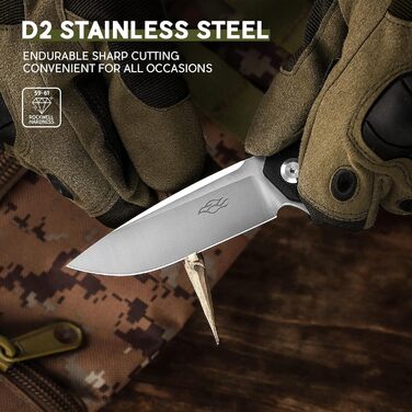 Кишеньковий ніж Ganzo Firebird FH91-GY Сталеве лезо D2 Ергономічна протиковзка ручка G10 з кліпсою Кемпінг Риболовля Полювання Спо