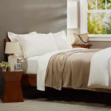 Плед Storeo Basics, без підігріву, м&39який оксамит, 168 x 229 см, пісочний