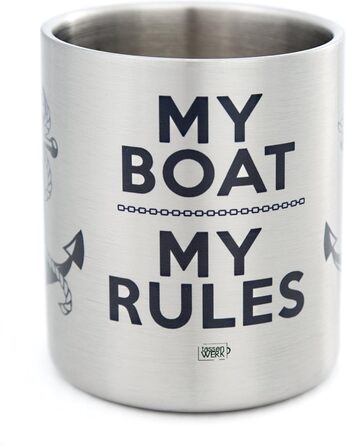 Чашка MUGSY з нержавіючої сталі, дизайн човна та якоря, 300 мл, морська чашка, моряк та човен
